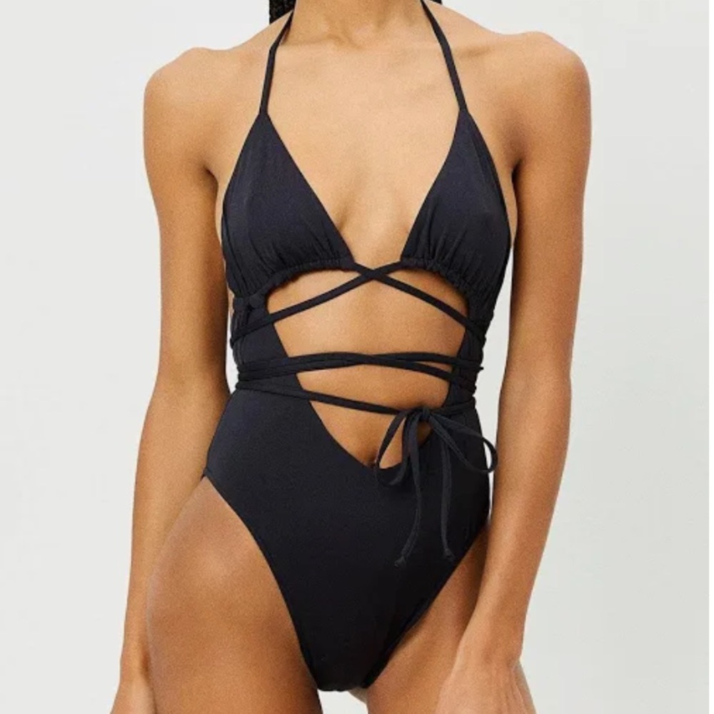 Frankies Bikinis Gemma Wrap One Piece Swimsuit